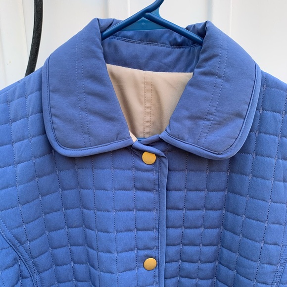 THE TOG SHOP Blue Tan Reversible QuiltCar Coat - Picture 2 of 8